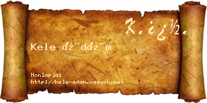 Kele Ádám névjegykártya