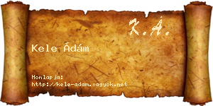 Kele Ádám névjegykártya